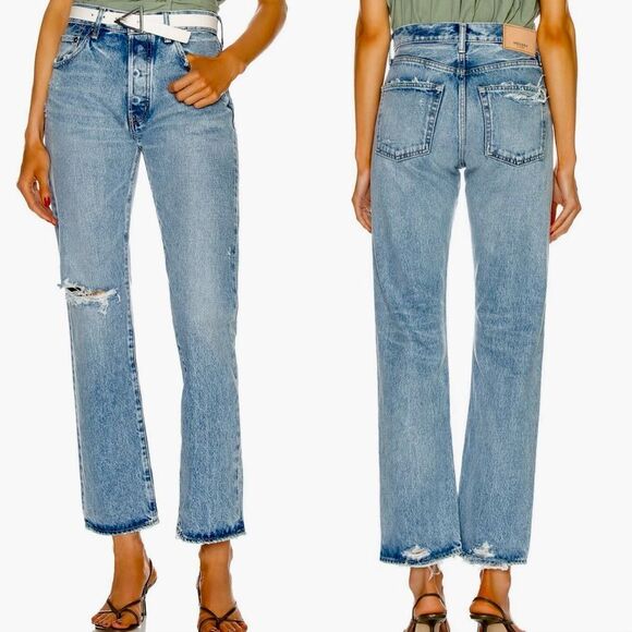 Moussy Light Wash Hesperia Straight Jeans 24